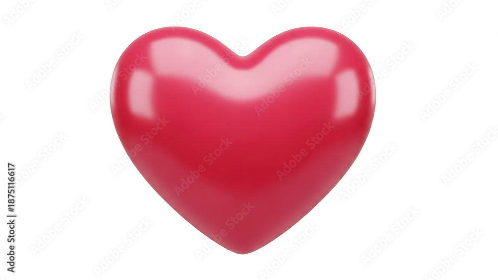 Fototapeta premium Red heart icon isolated on transparent background
