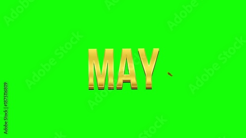 May Gold Text Animation Green Screen