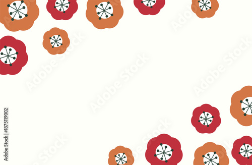 レトロな花のフレーム