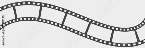 Curved film strip. Movie Video concept.