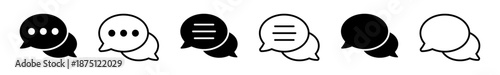 Speech Bubble Icon Set for Messaging, Communication and Conversation