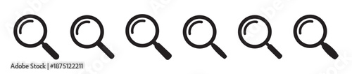 Magnifying Glass Search Icons Set for Navigation and Discovery