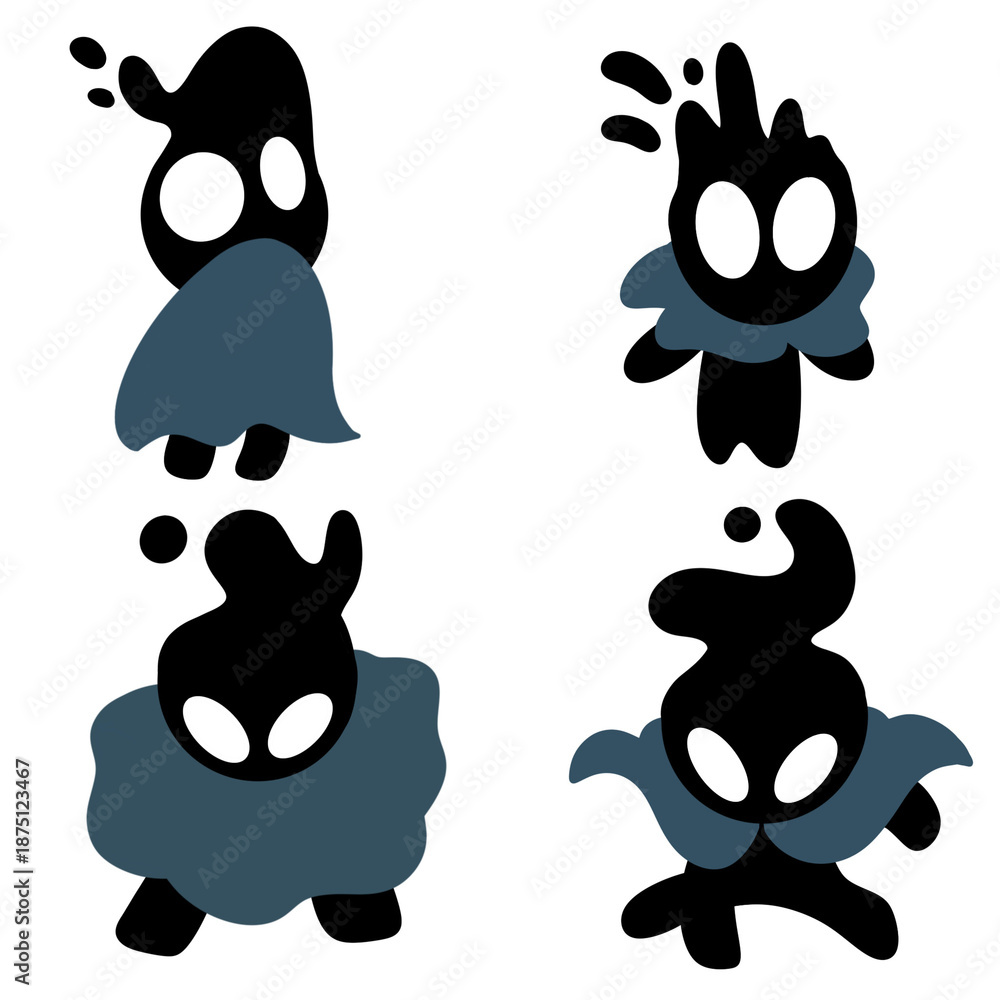 Obraz premium black and white cats vector