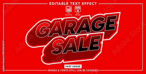 Editable graphic text garage sale styles