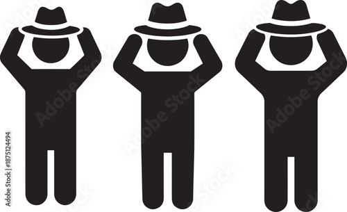 Criminal gang silhouette thief bandit mystery crime