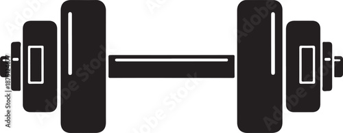 Black dumbbell with rectangular weight plates weightlifting fitness