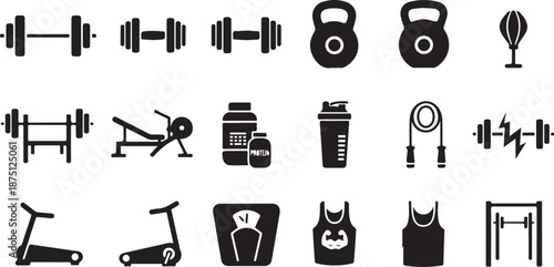 Black of fitness and exercise equipment workout dumbbell