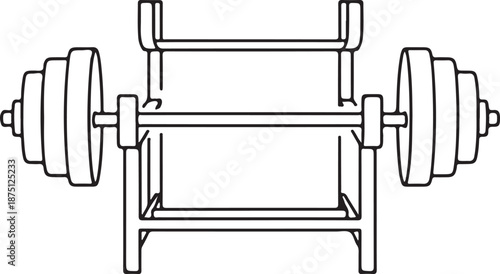 Dumbbell on a weight rack fitness