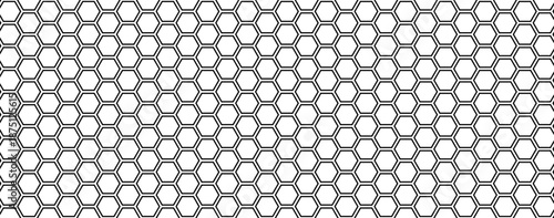 Honeycomb pattern with hexagon mesh. Texture bee comb grid. Flat vector illustration background.	