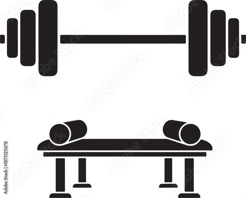 Simple gym equipment dumbbell barbell