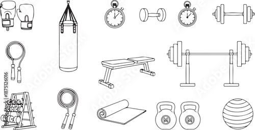 Various fitness and exercise fitness exercise equipment boxing gloves