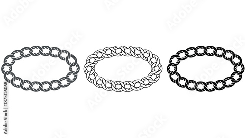 Three chain bracelets in different styles on a white background