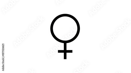 Simple black female symbol on white background