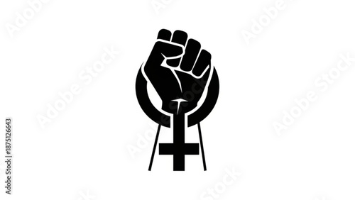 Raised Fist Symbolizing Female Empowerment and Equality