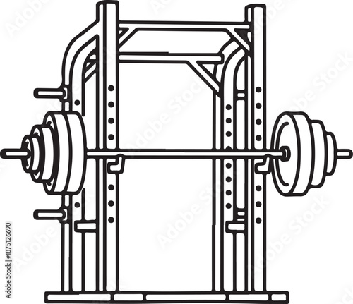 Weightlifting machine with barbell and weights gym equipment fitness