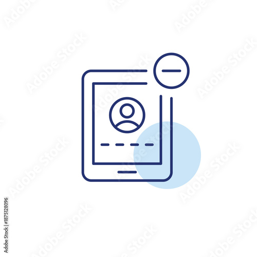 User login page on tablet and minus. Account unavailable, error. Pixel perfect, editable stroke vector icon