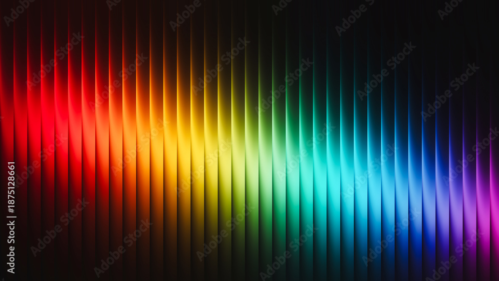 Fototapeta premium Abstract vibrant rainbow gradient wave pattern with dynamic colorful spectrum on dark background creating a visually striking and energetic design suitable for creative digital projects