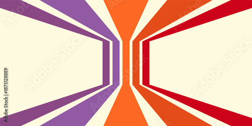 Abstract colorful 70s background vector. Vintage retro wallpaper with rainbow stripes and wavy lines. A 1970 color illustration suitable for posters, banners, decorative items and wall art.