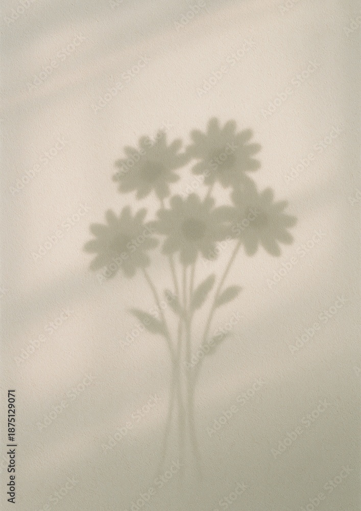 Fototapeta premium Minimalist floral shadow elegance