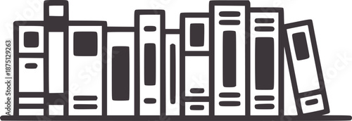 Minimalist black and bookshelf with varied book spines