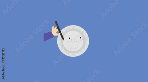 Illustration of a person using a magnifying glass to look at something