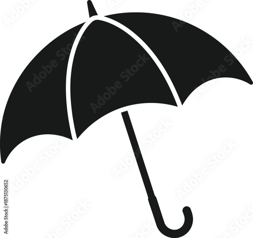 Black umbrella icon on white background.