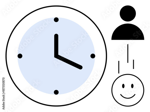 Time management concept. Clock effective scheduling and achieving goals. Time management fosters productivity and positive outcomes. For business, productivity apps, education, self-improvement