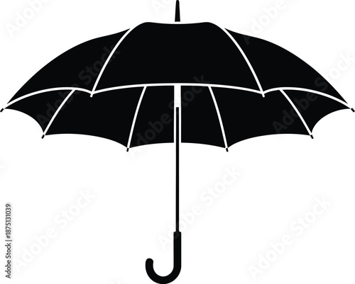 Black umbrella icon on white background.