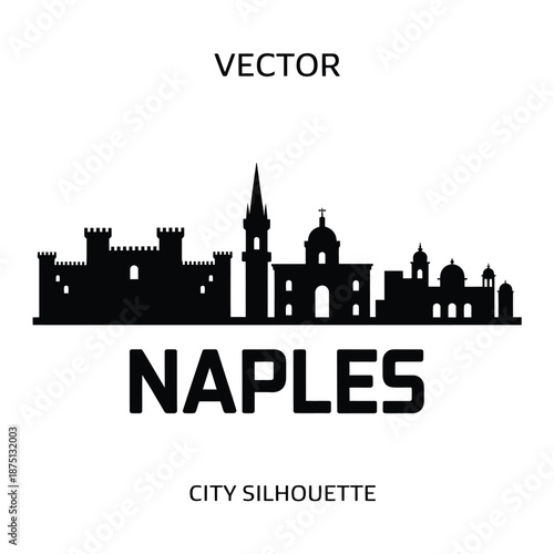 naples city skyline silhouette vector illustration high quality