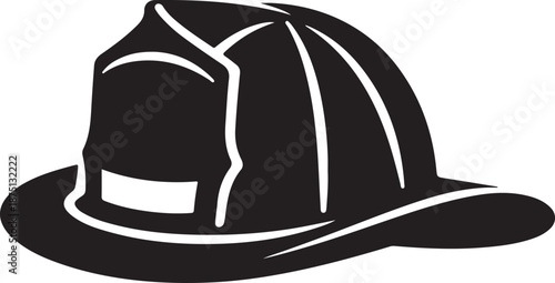 Firefighter Helmet Silhouette Icon Vector