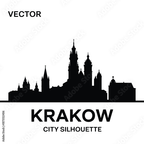 krakow city skyline silhouette vector illustration high quality