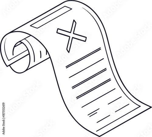 Voting Ballot Illustration: A close-up illustration of a ballot paper, revealing a marked selection and the essence of democratic choice.