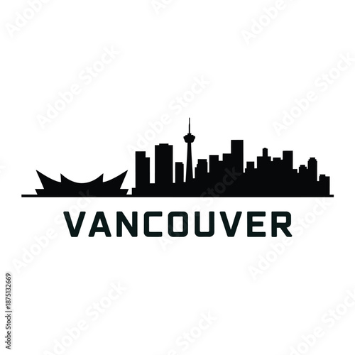 vancouver city skyline with sailboats and tower