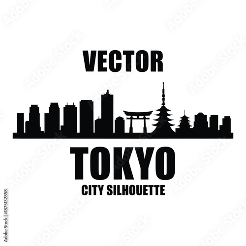 vector tokyo city silhouette graphic design element