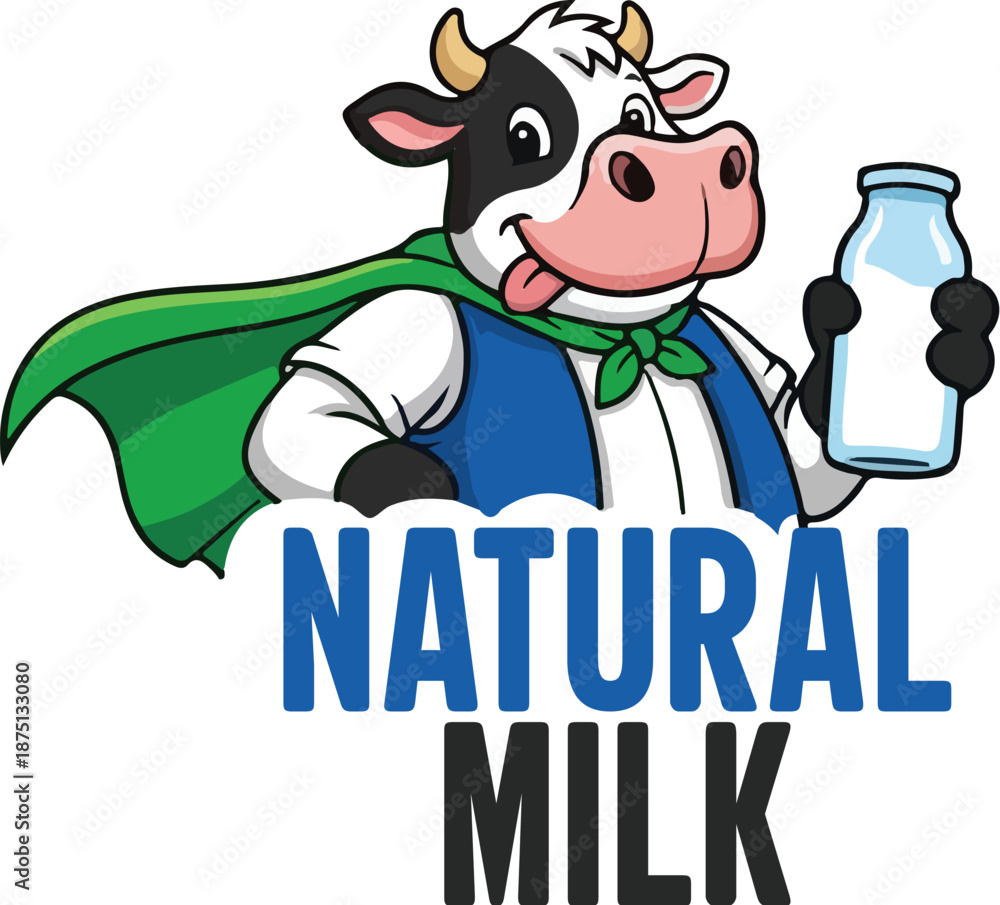 Fototapeta premium Cheerful Cow Illustration Logo