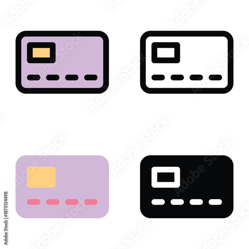 Credit Card Icons for E commerce Payment Methods Suitable For Mobile Apps, Web Apps And Print Media. Multiple Style Icons, 