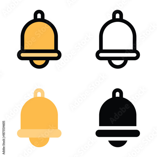 Notification Bell Icons for E commerce Alerts Suitable For Mobile Apps, Web Apps And Print Media. Multiple Style Icons, 