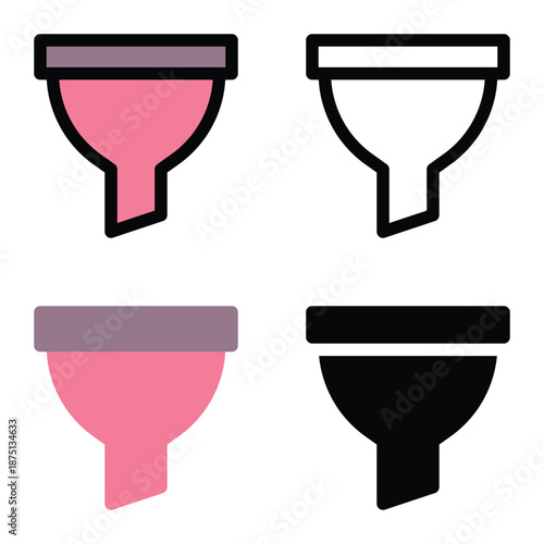 Filter Funnel Icons for E commerce Search Suitable For Mobile Apps, Web Apps And Print Media. Multiple Style Icons, 