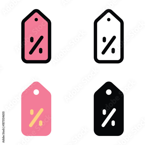 Sale Percentage Tag Icons for E commerce Suitable For Mobile Apps, Web Apps And Print Media. Multiple Style Icons, 