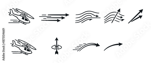 Vector helicopter flight dynamics and aerodynamic forces diagram