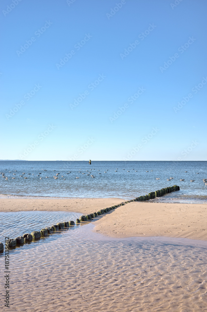 Fototapeta premium Beach on the Baltic Sea in Miedzyzdroje, Poland.