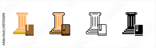 History education icons pack for school social studies