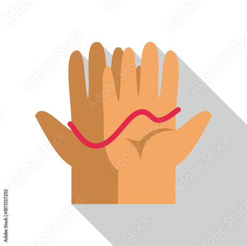 Hand showing palm lines for fortune telling representing destiny and future