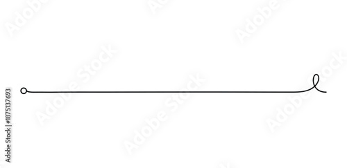 Simple black line with a circular start point extending to an elegant loop on a clean surface