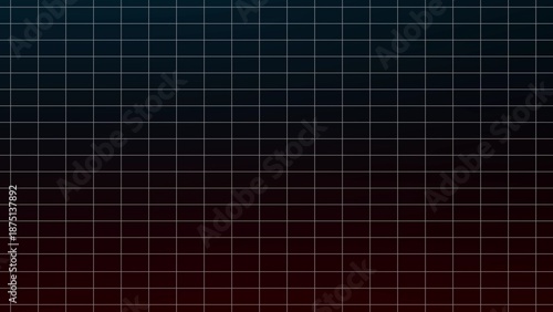 Dark gradient background from teal to red with a white grid overlay pattern texture