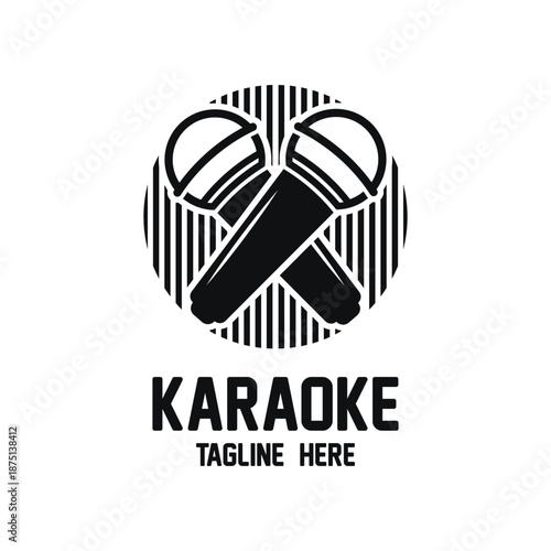 karaoke logo vector icon design