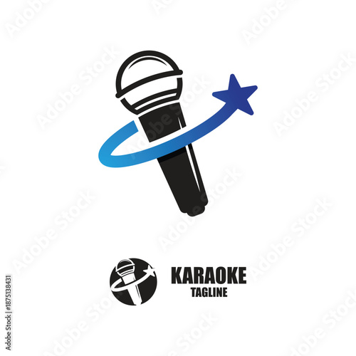 karaoke logo vector icon design