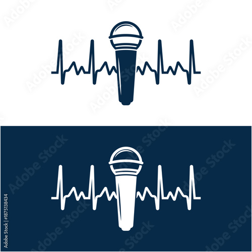 karaoke logo vector icon design