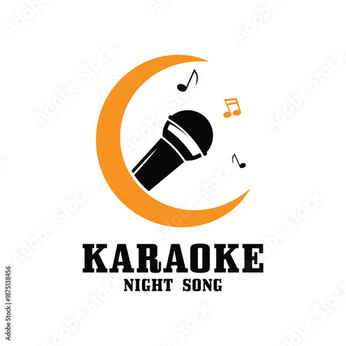 karaoke logo vector icon design