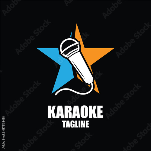 karaoke logo vector icon design